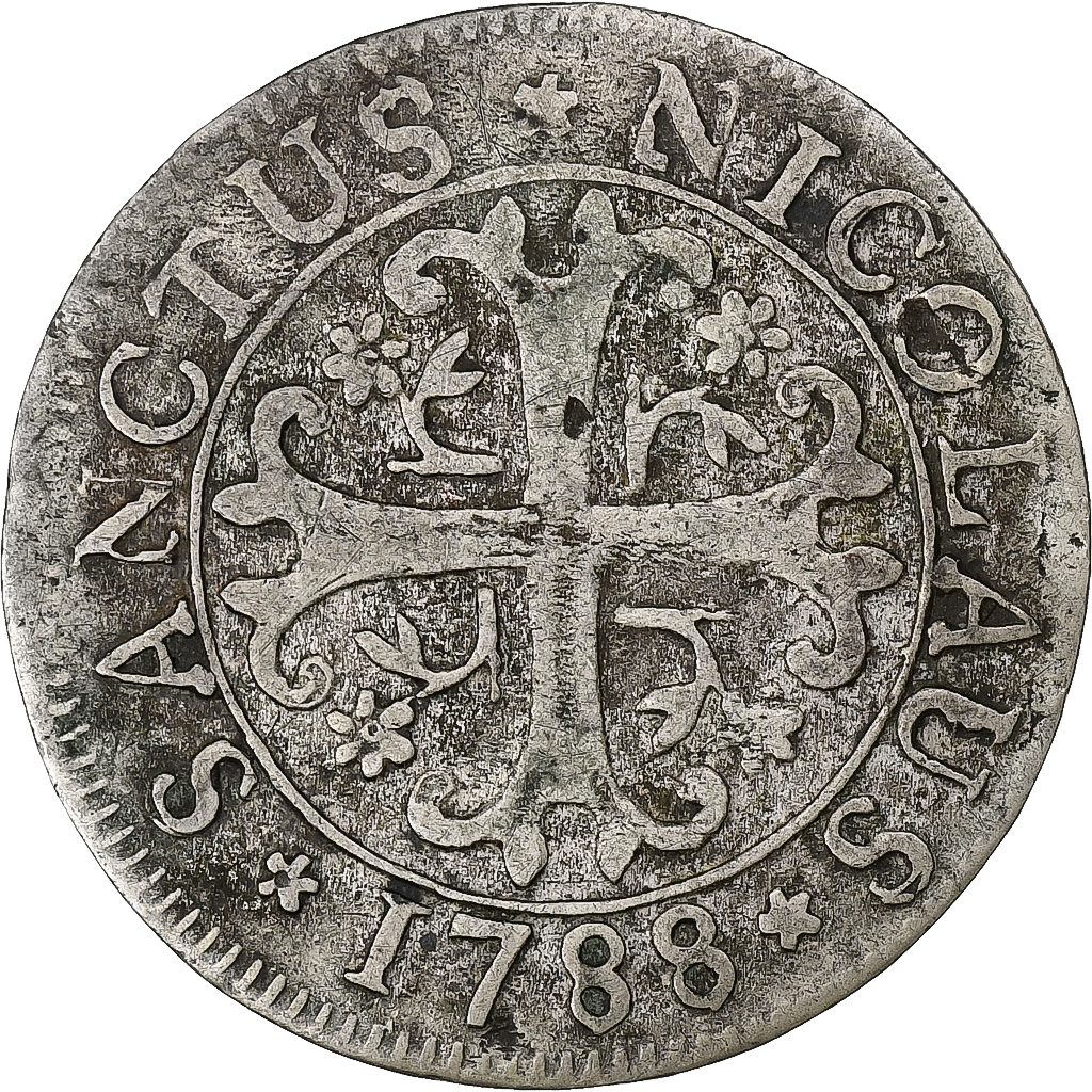 SWISS CANTONS, FREIBURG, 2 Kreuzer, 1788, Billon, 