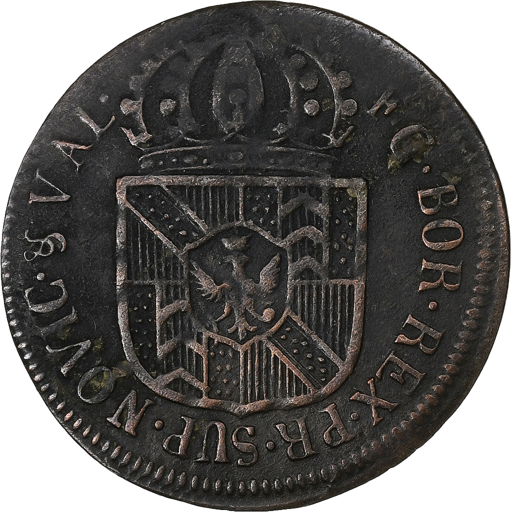 SWISS CANTONS, NEUCHATEL, 1/2 Batzen, 1789, Billon, 