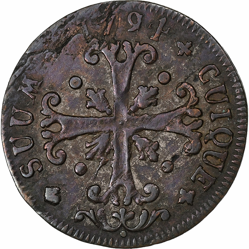 SWISS CANTONS, NEUCHATEL, 1/2 Batzen, 1791, Billon, 