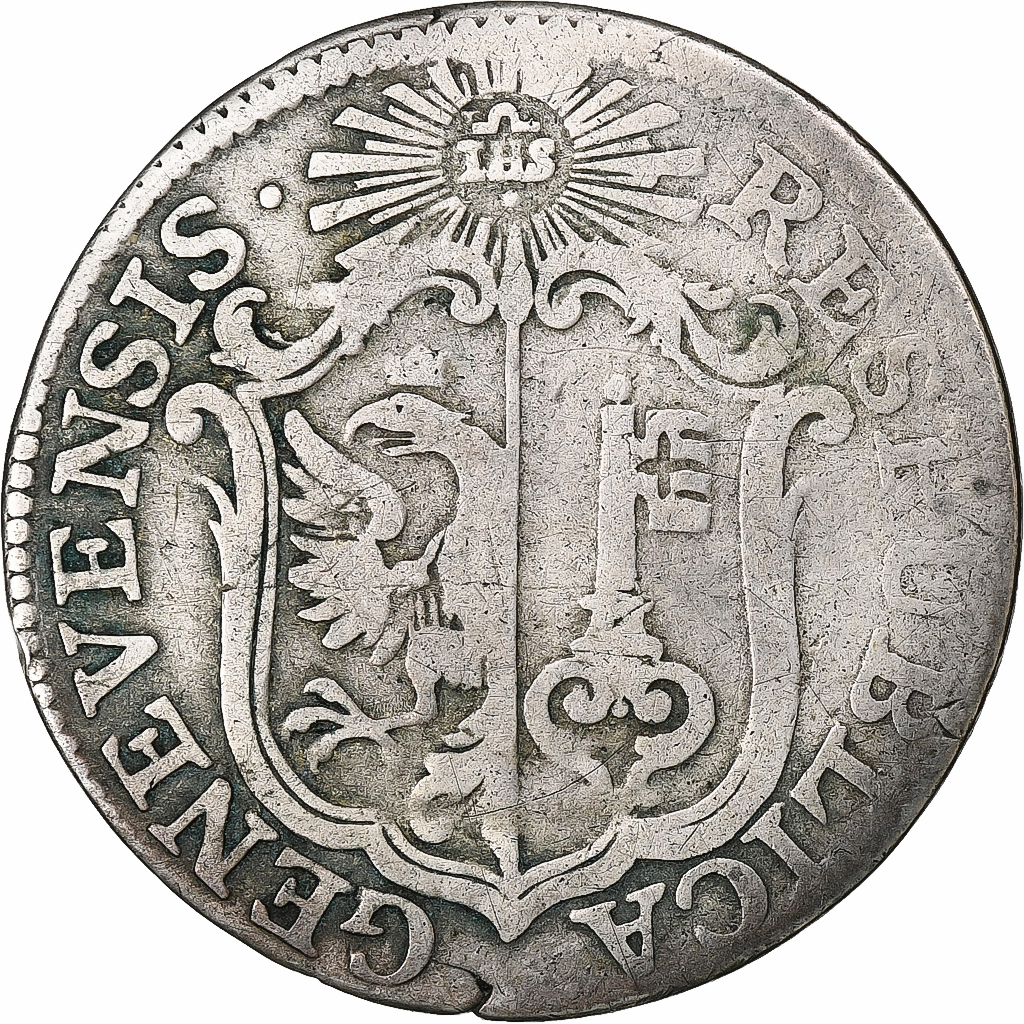 SWISS CANTONS, GENEVA, 6 Sols, 1791, Bern, Billon, 