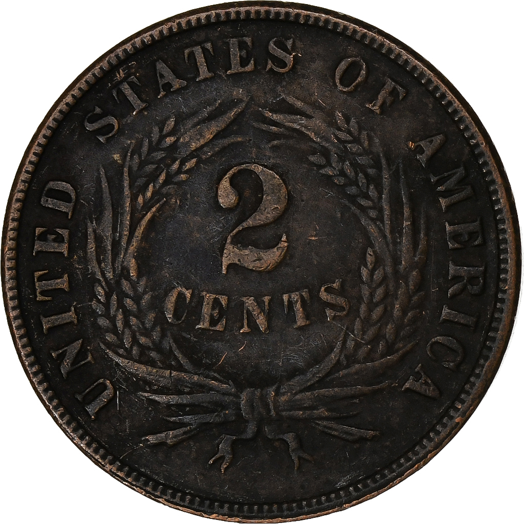 United States, 2 Cents, Union Shield, 1867, Philadelphia, Bronze, 