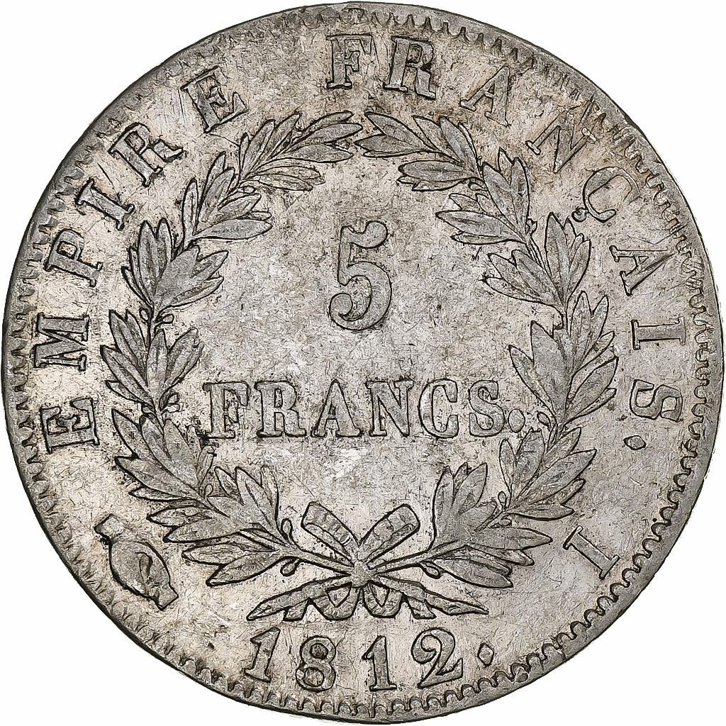 France, Napoleon I, 5 Francs, 1812, Limoges, Silver, , Gadoury:584