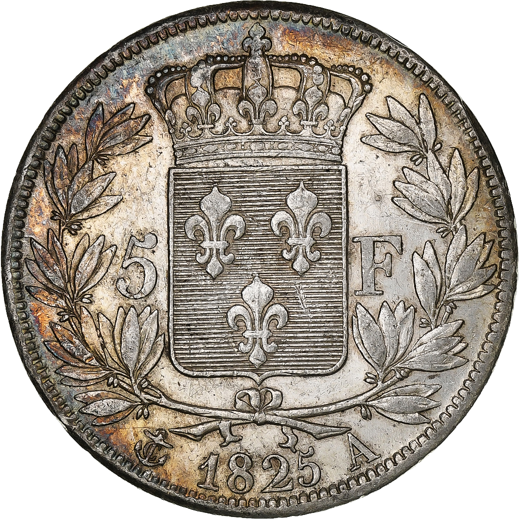 France, Charles X, 5 Francs, 1825, Paris, Silver, , Gadoury:643