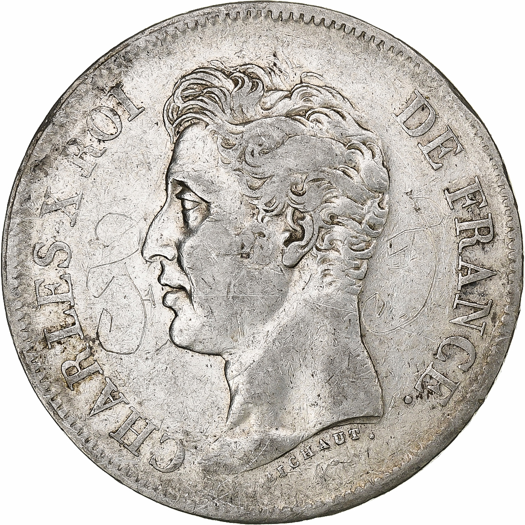 France, Charles X, 5 Francs, 1826, Lille, Silver, , Gadoury:643