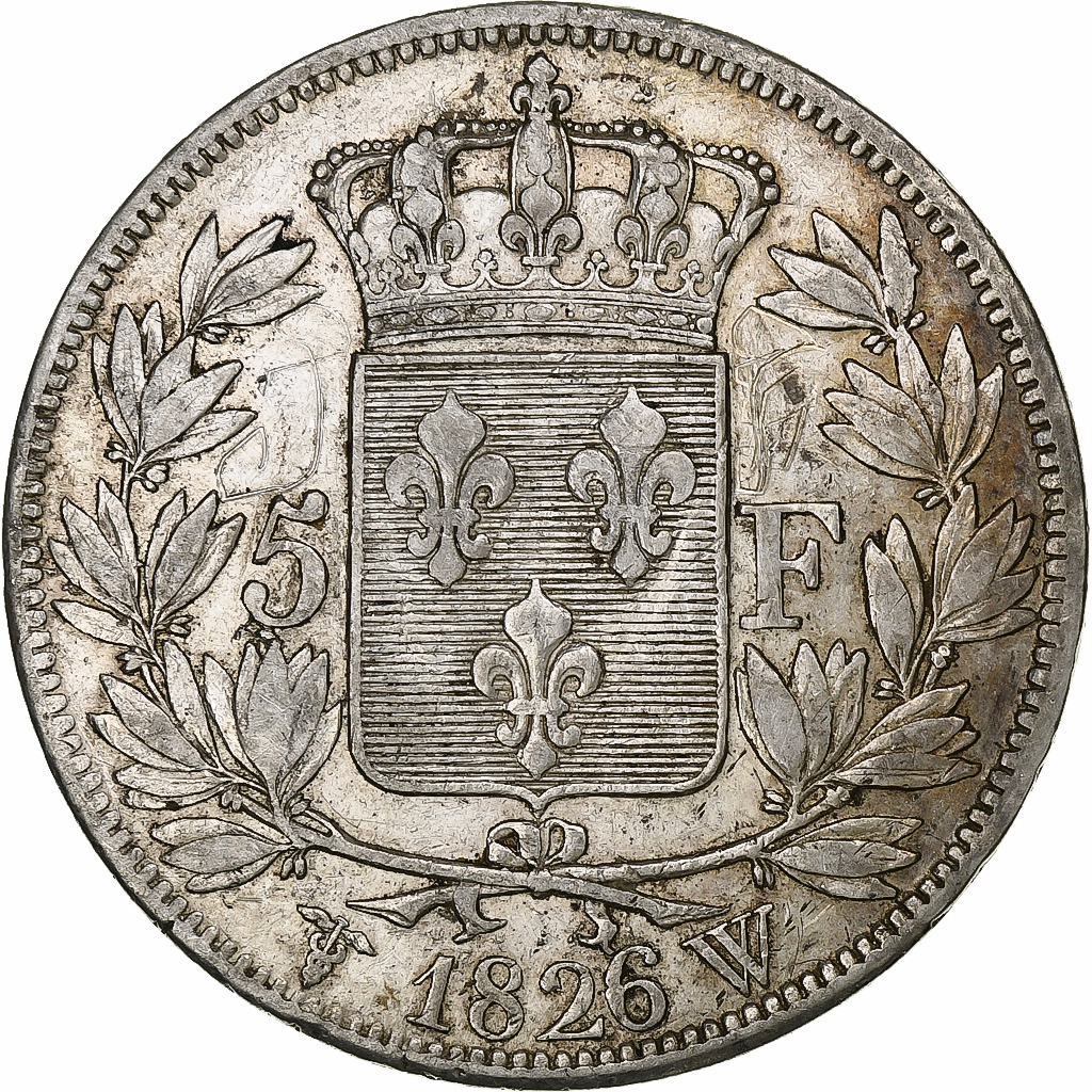 France, Charles X, 5 Francs, 1826, Lille, Silver, , Gadoury:643