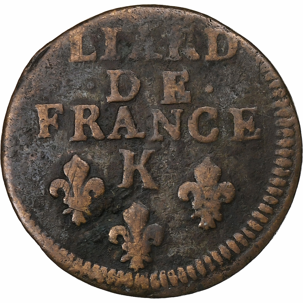 France, Louis XIV, Liard, 1698, Bordeaux, Copper, VF, Gadoury:81