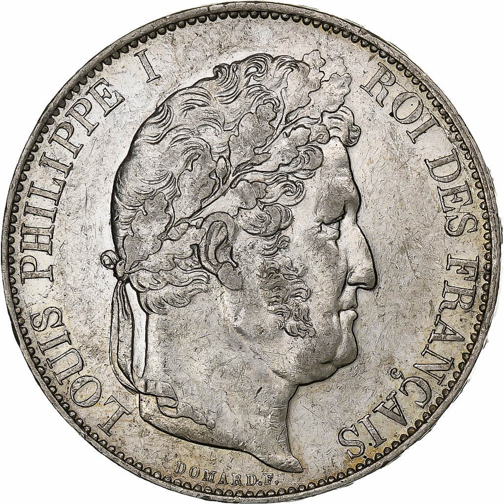 France, Louis-Philippe, 5 Francs, 1844, Lille, Silver, , Gadoury:678a