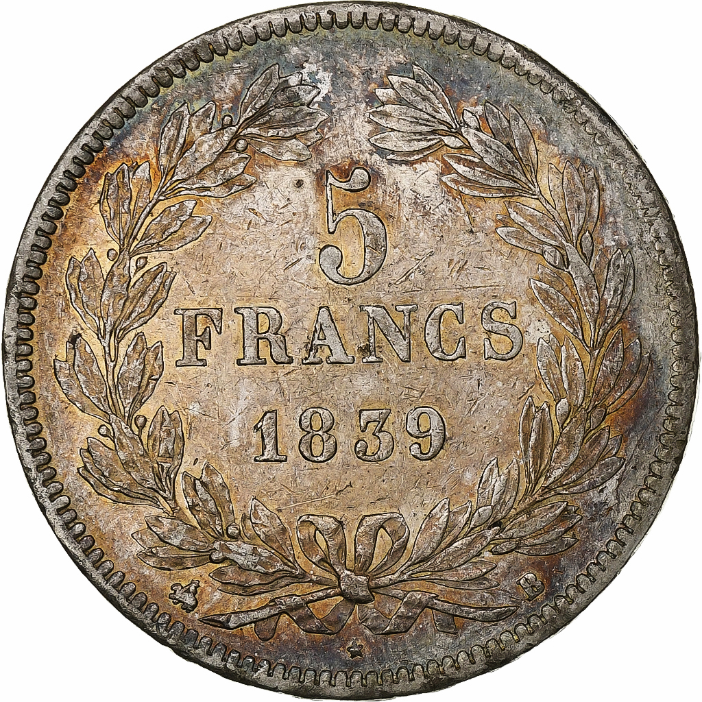 France, Louis-Philippe, 5 Francs, 1839, Rouen, Silver, , Gadoury:678