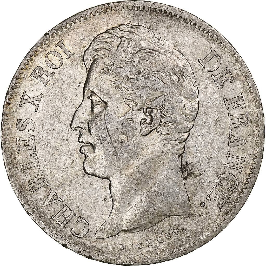 France, Charles X, 5 Francs, 1830, Lyon, Silver, AU, Gadoury:644