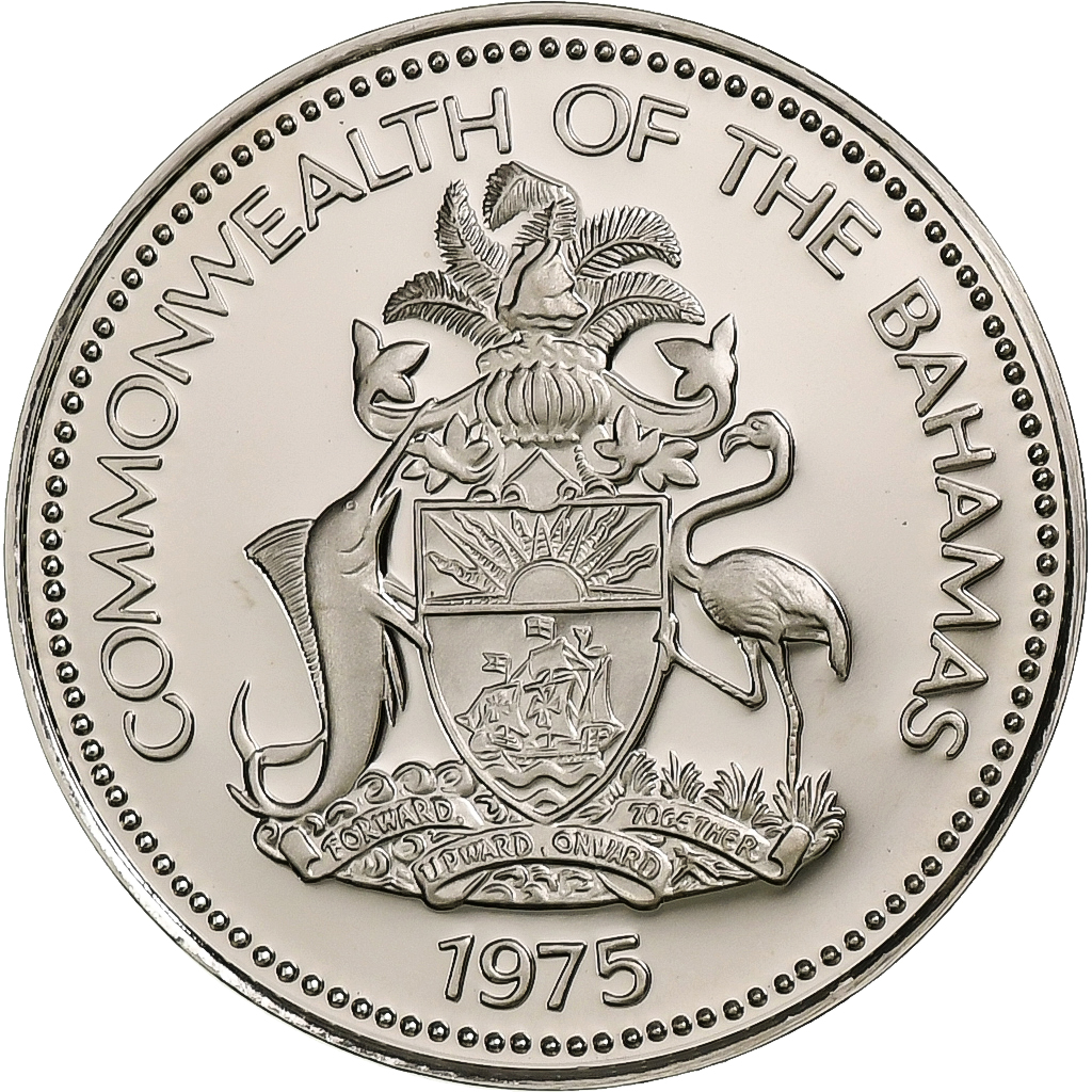 Bahamas, Elizabeth II, 5 Cents, 1975, Franklin Mint, Proof, Copper-nickel