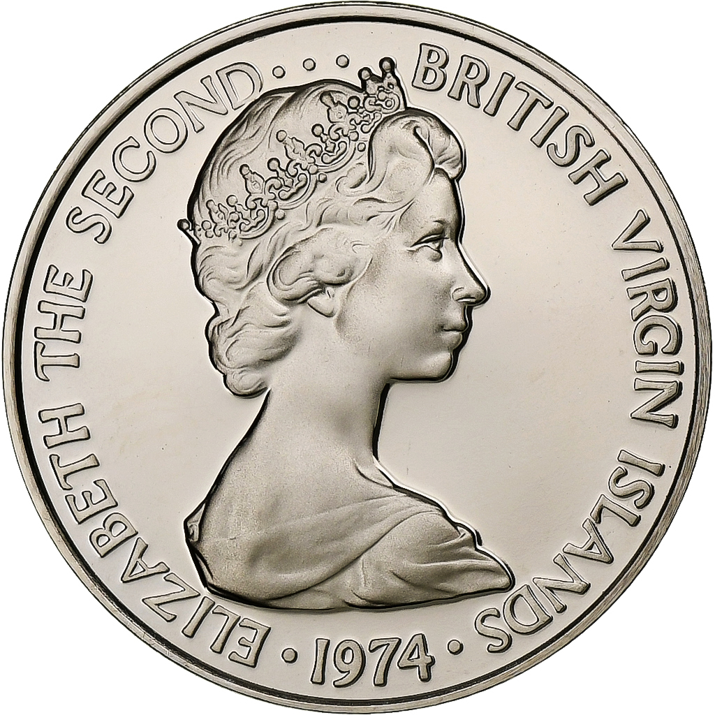 British Virgin Islands, Elizabeth II, 5 Cents, 1974, Franklin Mint, Proof