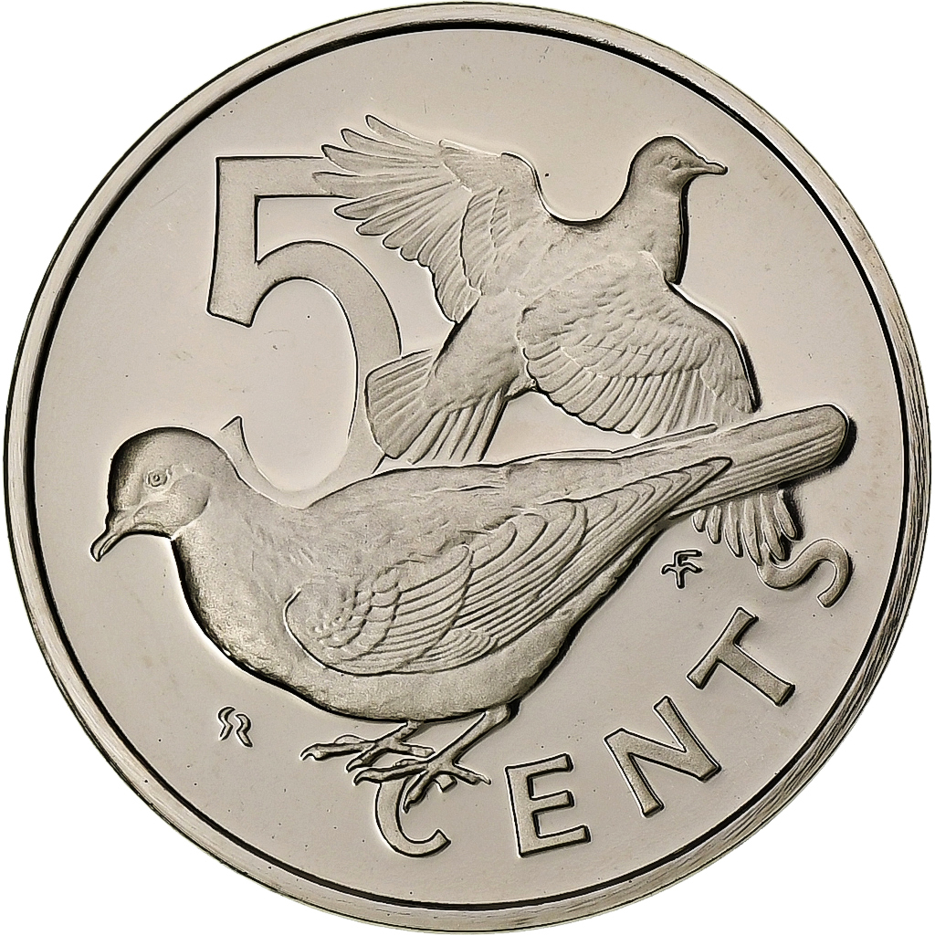 British Virgin Islands, Elizabeth II, 5 Cents, 1974, Franklin Mint, Proof