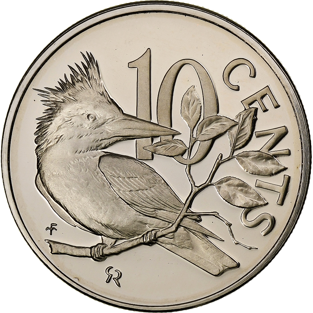 British Virgin Islands, Elizabeth II, 10 Cents, 1974, Franklin Mint, Proof