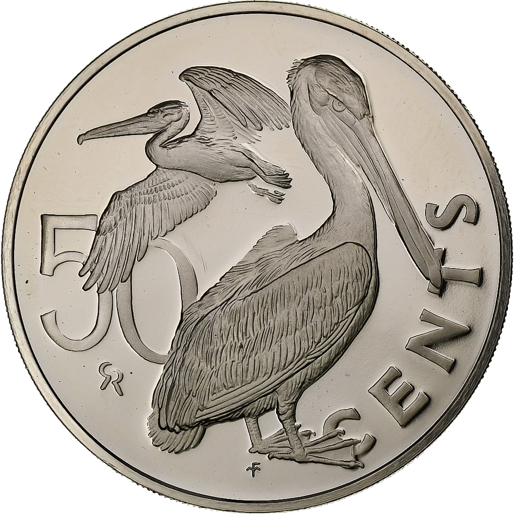 British Virgin Islands, Elizabeth II, 50 Cents, 1974, Franklin Mint, Proof