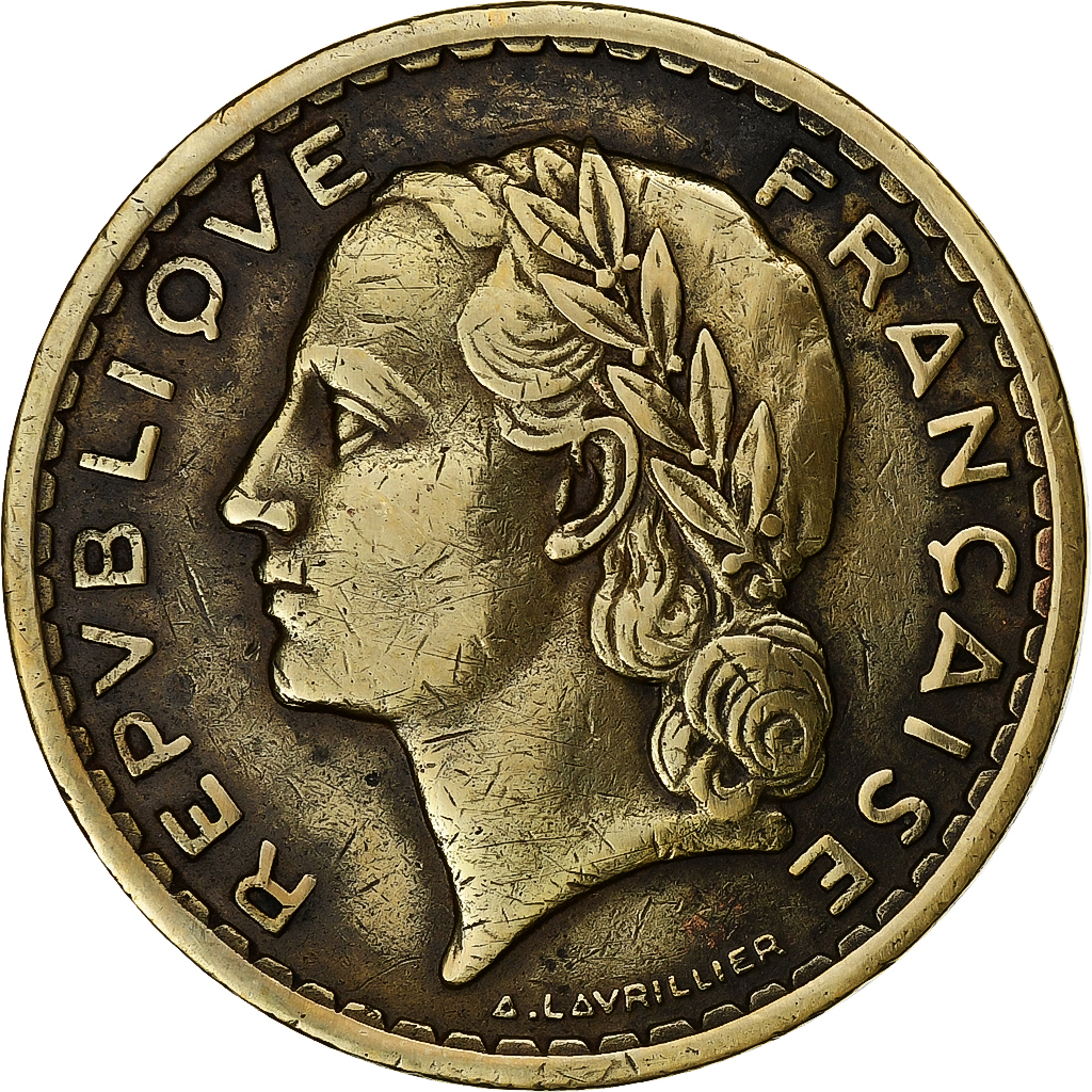France, 5 Francs, Lavrillier, 1938, Paris, Nickel, , Gadoury:760