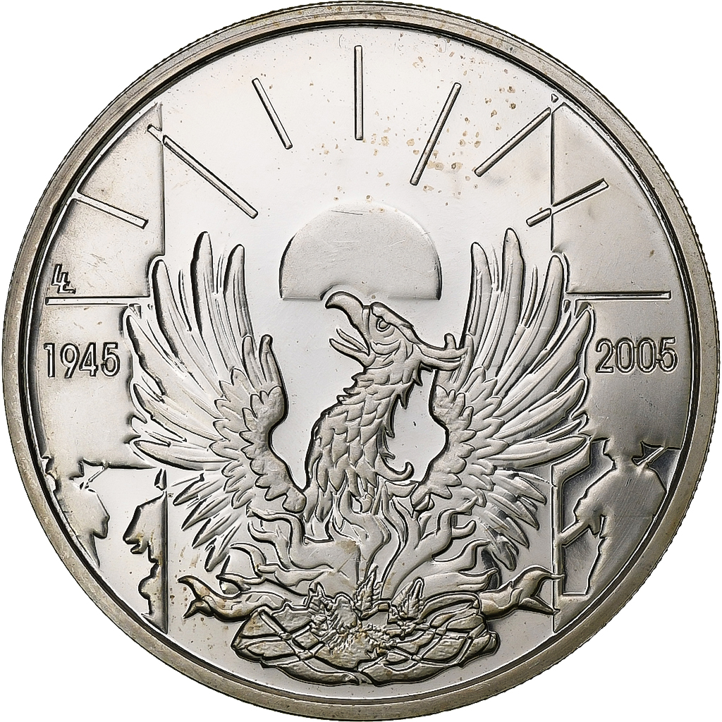 Belgium, 10 Euro, Peace in Europe, Proof, 2005, Brussels, Silver, 