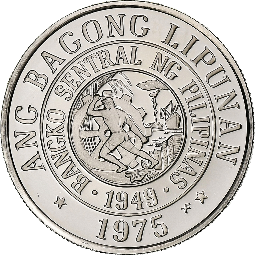 Philippines, 25 Sentimos, 1975, Franklin Mint, Proof, Copper-nickel, 
