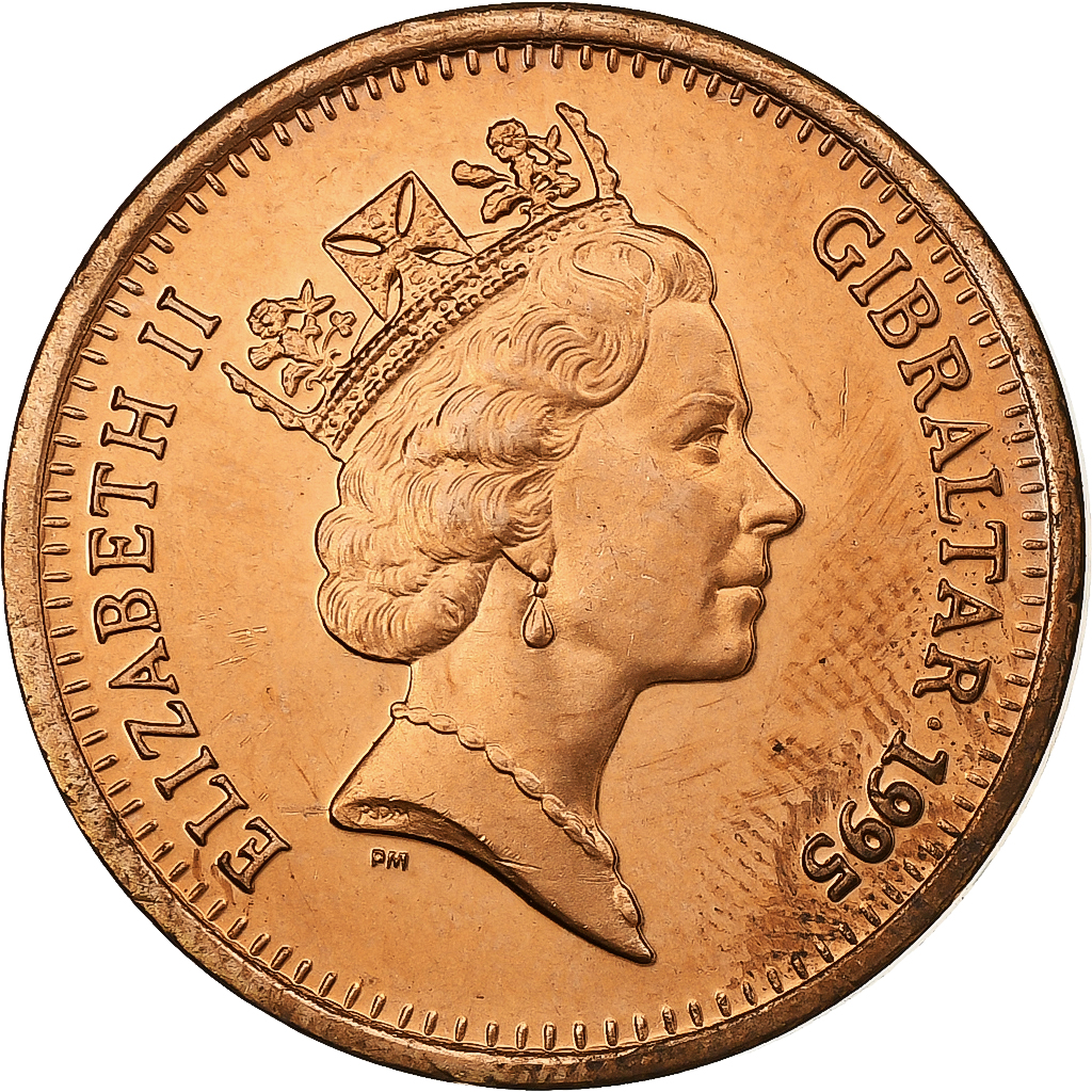Gibraltar, Elizabeth II, 2 Pence, 1995, Pobjoy Mint, Bronze, 