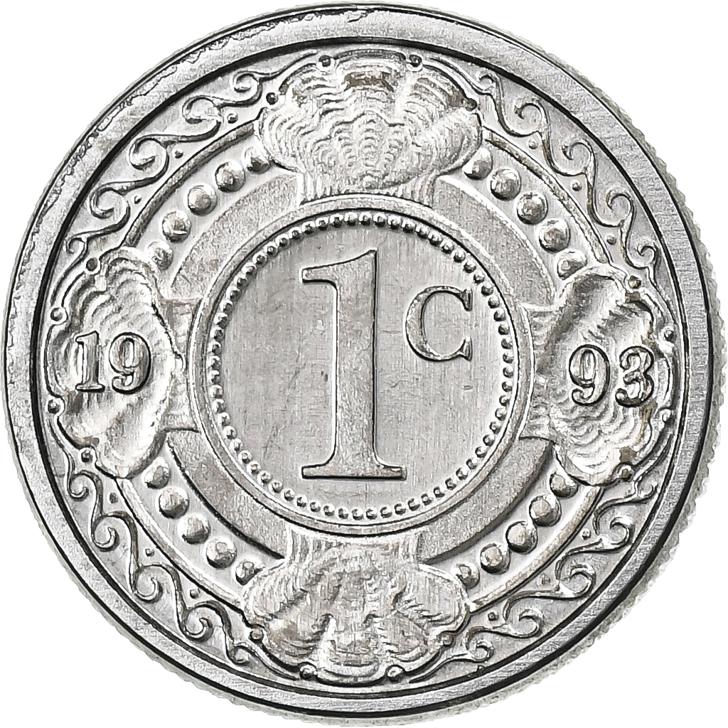 Netherlands Antilles, Cent, 1993, Utrecht, Aluminum, MS