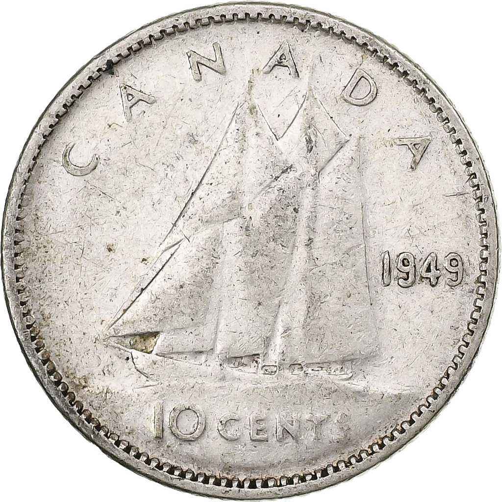 Canada, George VI, 10 Cents, 1949, Ottawa, Silver, , KM:34