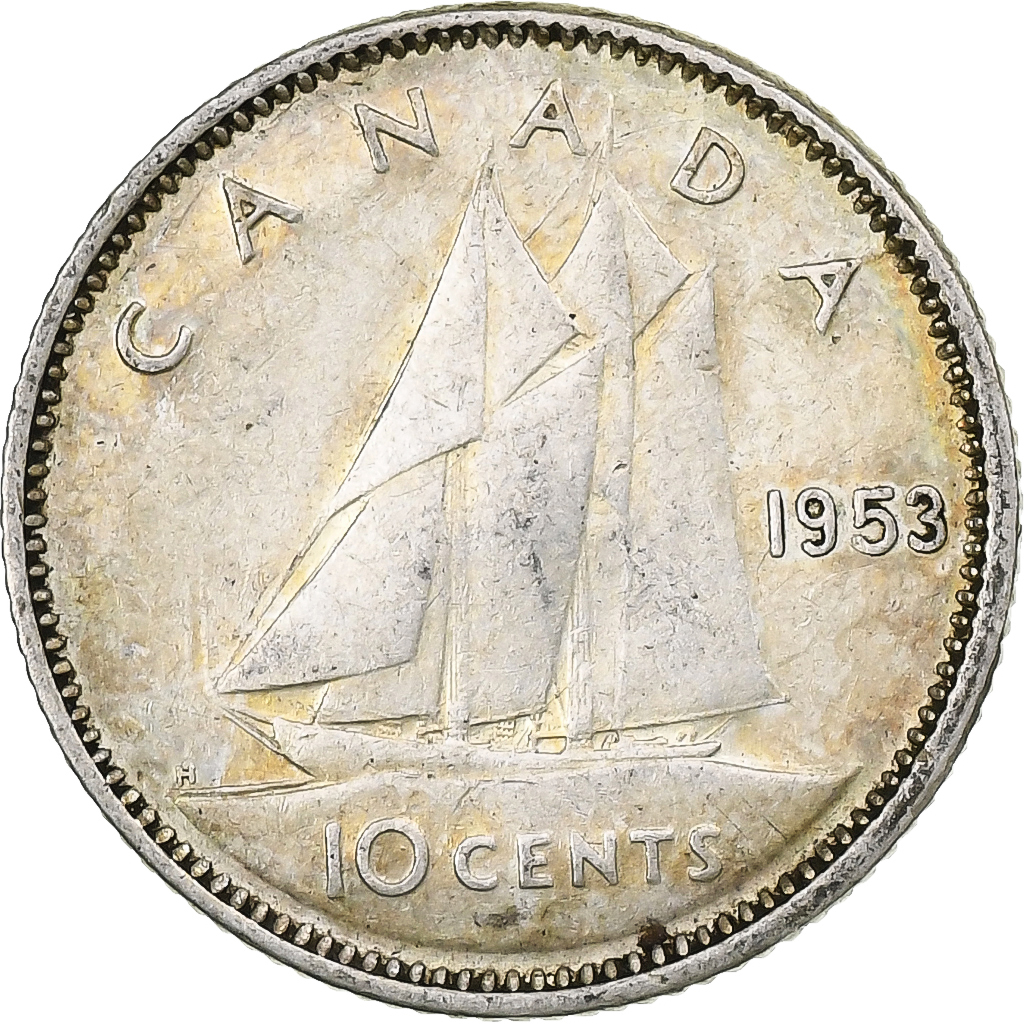 Canada, Elizabeth II, 10 Cents, 1953, Ottawa, Silver, , KM:51