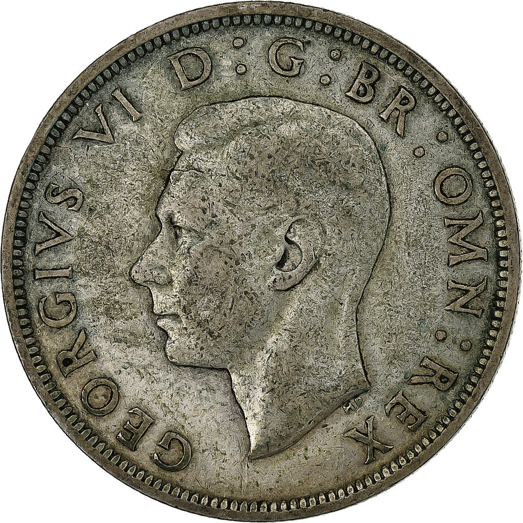 Great Britain, George VI, 1/2 Crown, 1940, British Royal Mint, Silver, 