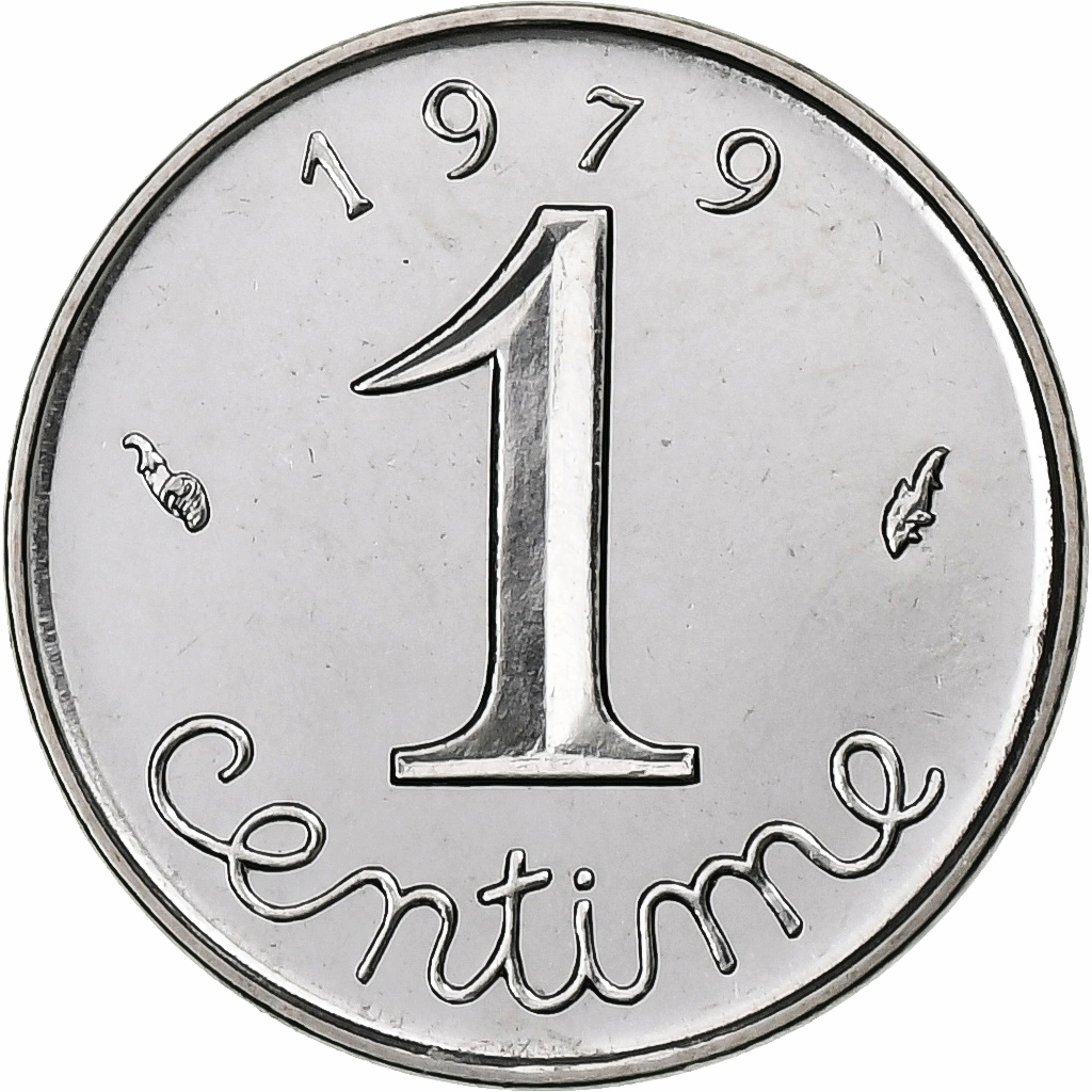 France, Centime, Épi, 1979, Pessac, Stainless Steel, 