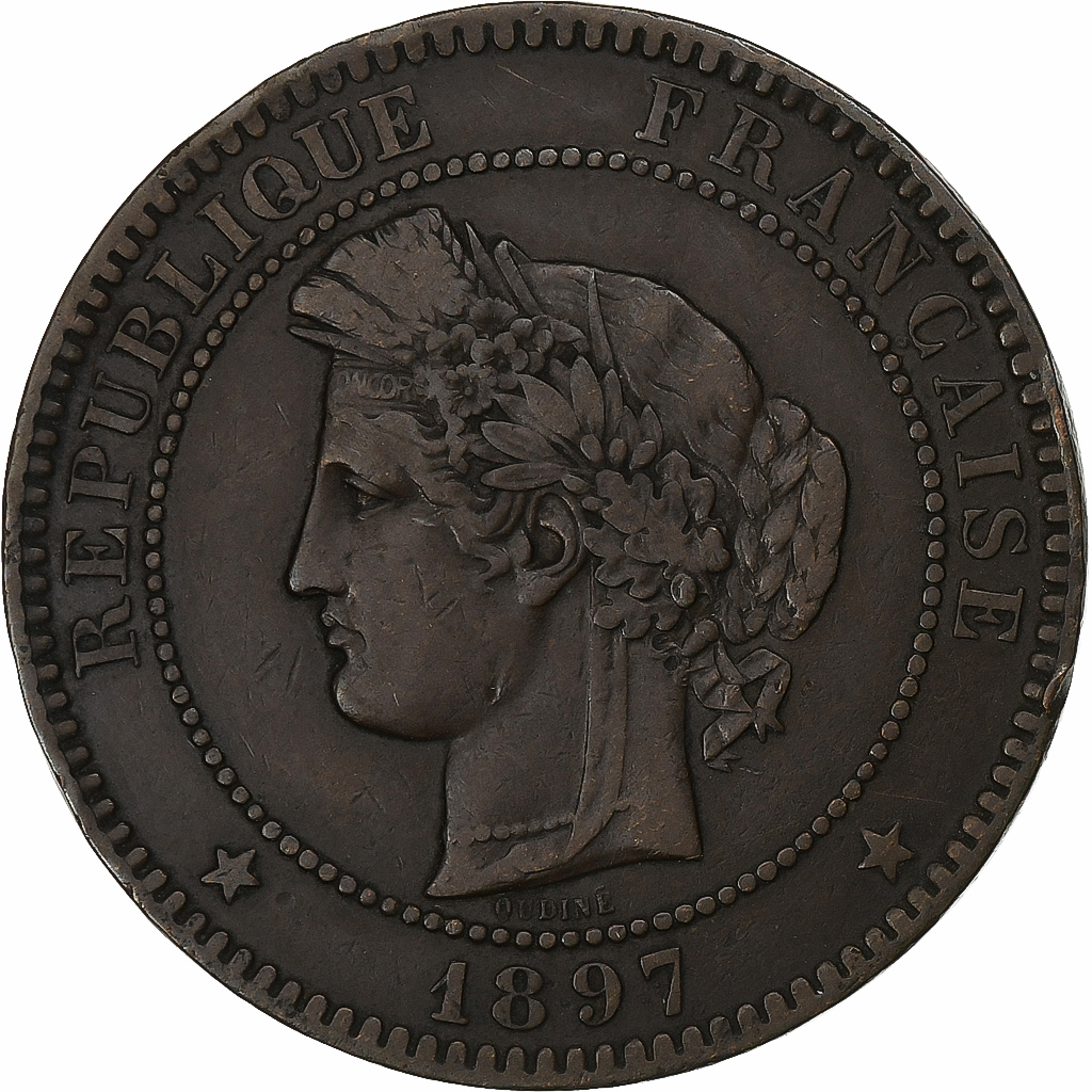 France, 10 Centimes, Cérès, 1897, Paris, Bronze, 