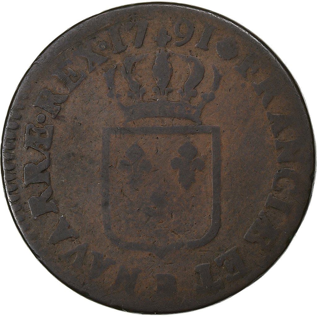 France, Sol, 1791, Rouen, Métal de cloche, 