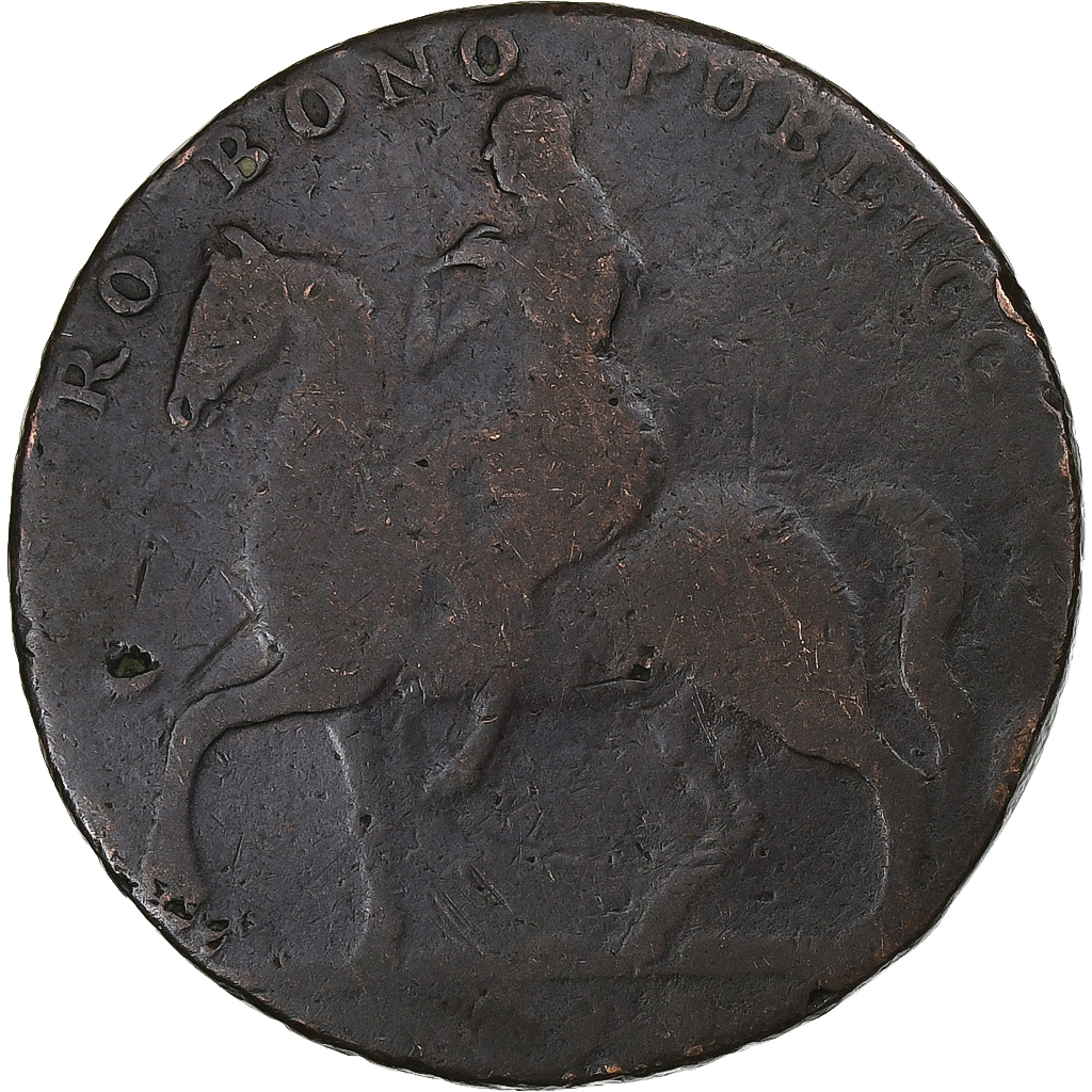 United Kingdom, 1/2 Penny, Warwickshire, 1792-1795, Copper, 