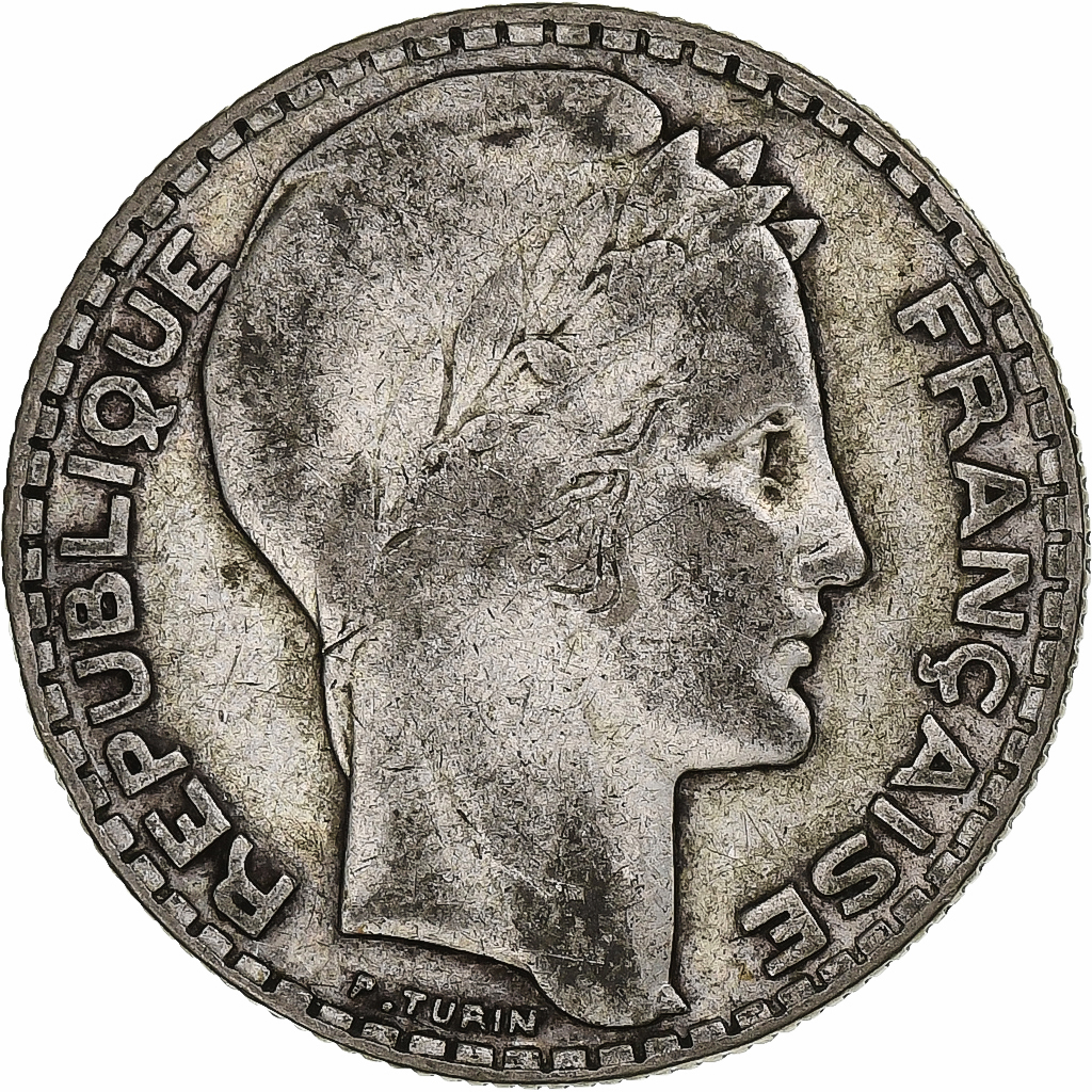 France, 10 Francs, Turin, 1934, Paris, Silver, 