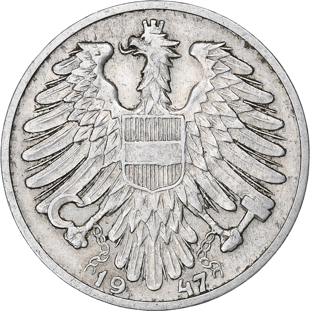 Austria, Schilling, 1947, Vienna, Aluminum, 