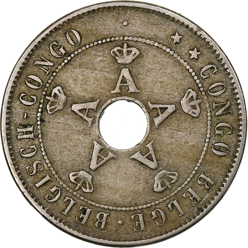 Belgian Congo, Albert I, 20 Centimes, 1911, Copper-nickel, EF