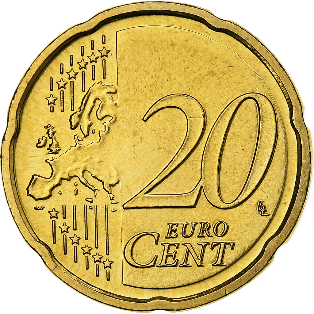Latvia, 20 Centimes, 2014, Nordic gold, UNZ