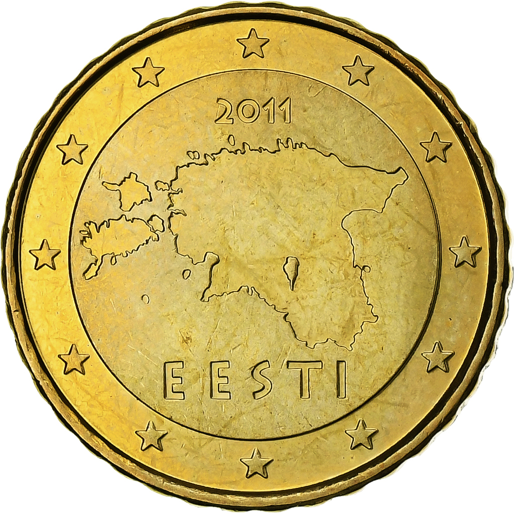 Estonia, 10 Centimes, 2011, Vantaa, Nordic gold, MS(63)