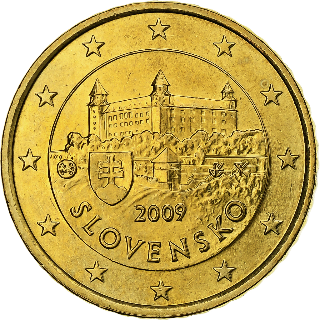Slovakia, 50 Centimes, 2009, Kremnica, Nordic gold, 