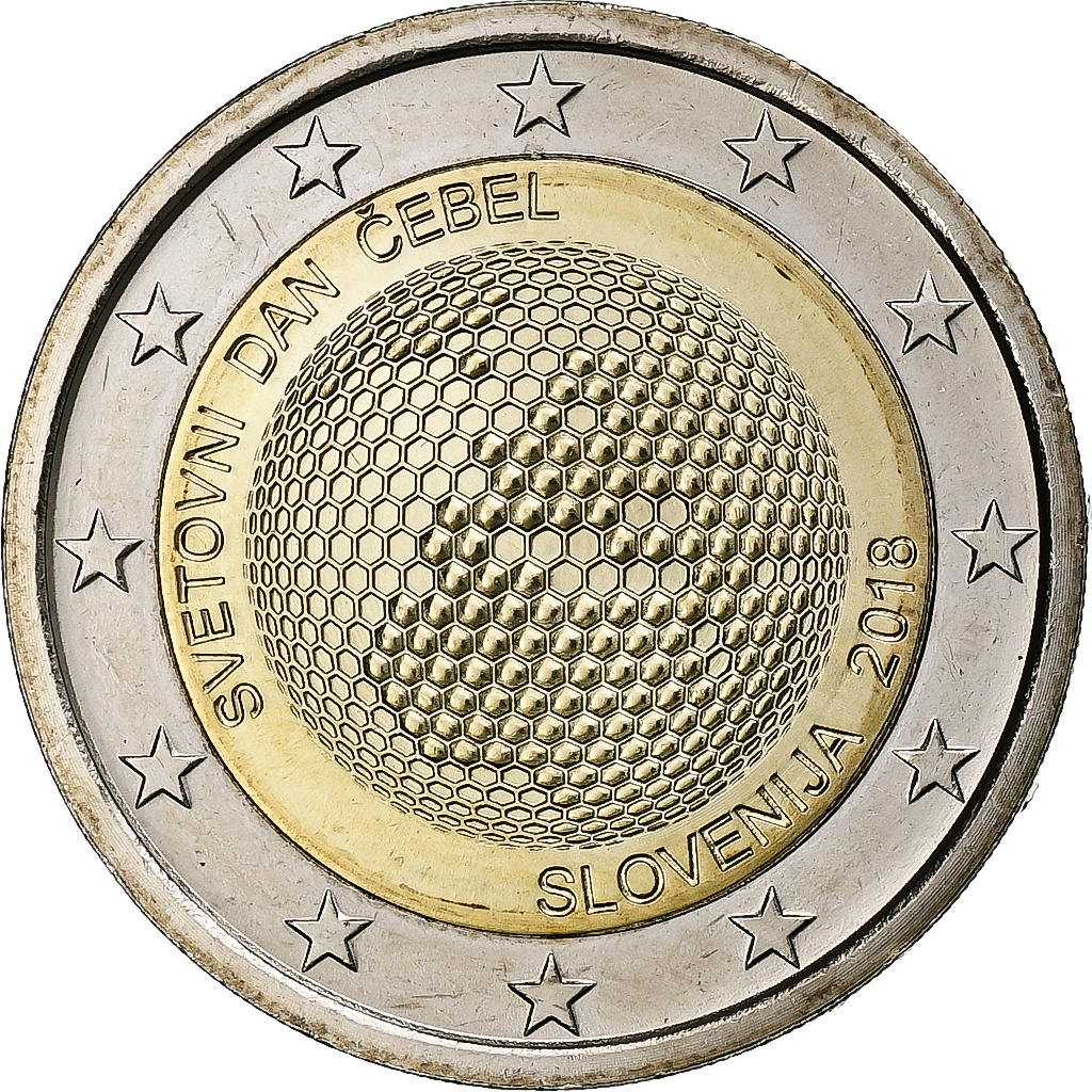 Slowenien, 2 Euro, World Bee Day, 2018, Rome, Bi-Metallic, UNZ