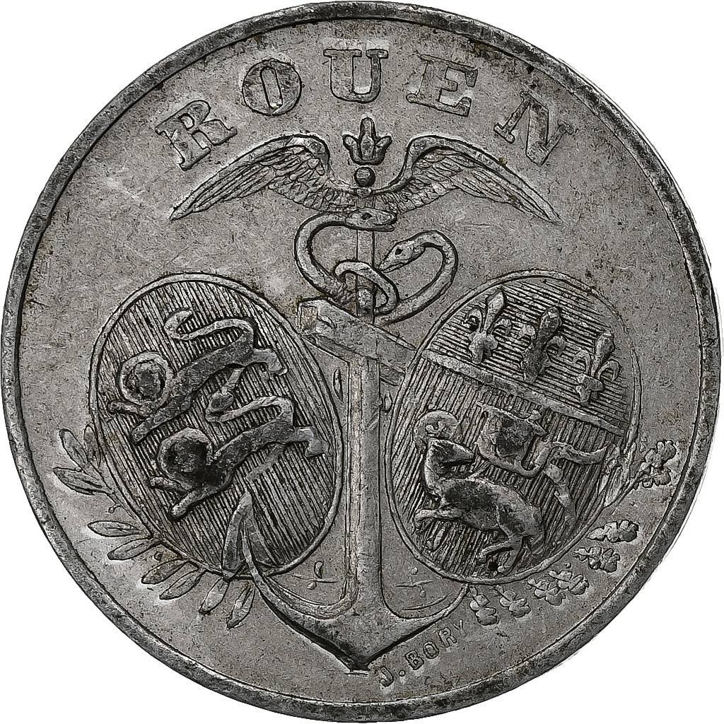 France, Chambre de commerce de Rouen, 5 Centimes, 1918, , Aluminium