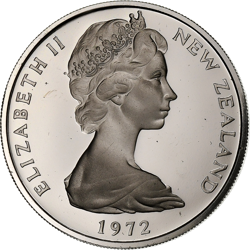 New Zealand, Elizabeth II, 20 Cents, 1972, Copper-nickel