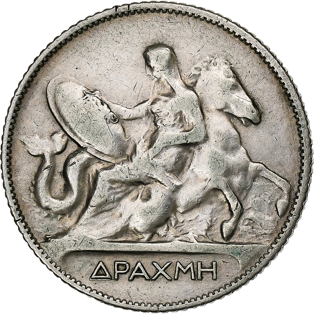 Greece, George I, Drachma, 1910, Paris, Silver, 