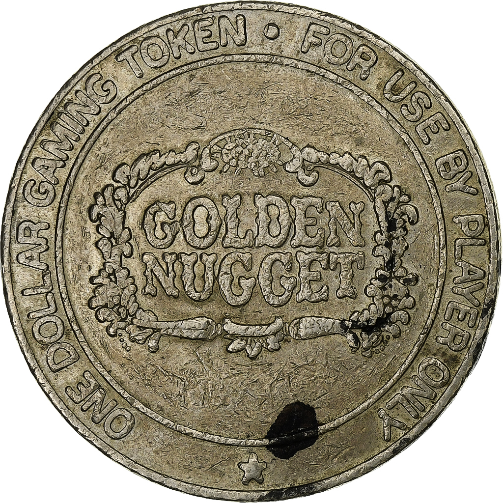 United States, Gaming Token, Golden Nugget, 1 Dollar, , Copper-nickel