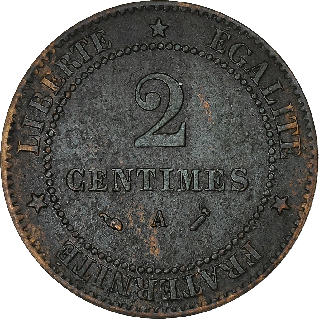 France, 2 Centimes, Cérès, 1889, Paris, Bronze, , Gadoury:105