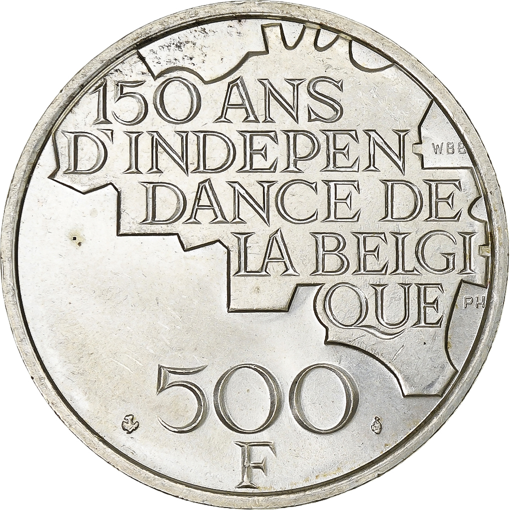 Belgium, 500 Francs, Independence, 1980, Brussels, Silver Clad Copper-Nickel