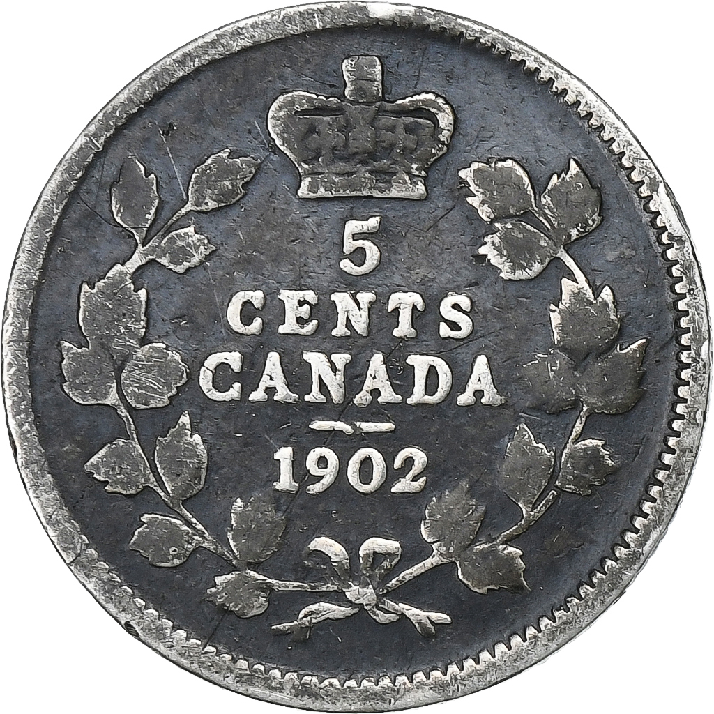 Canada, Edward VII, 5 Cents, 1902, Ottawa, Silver, 