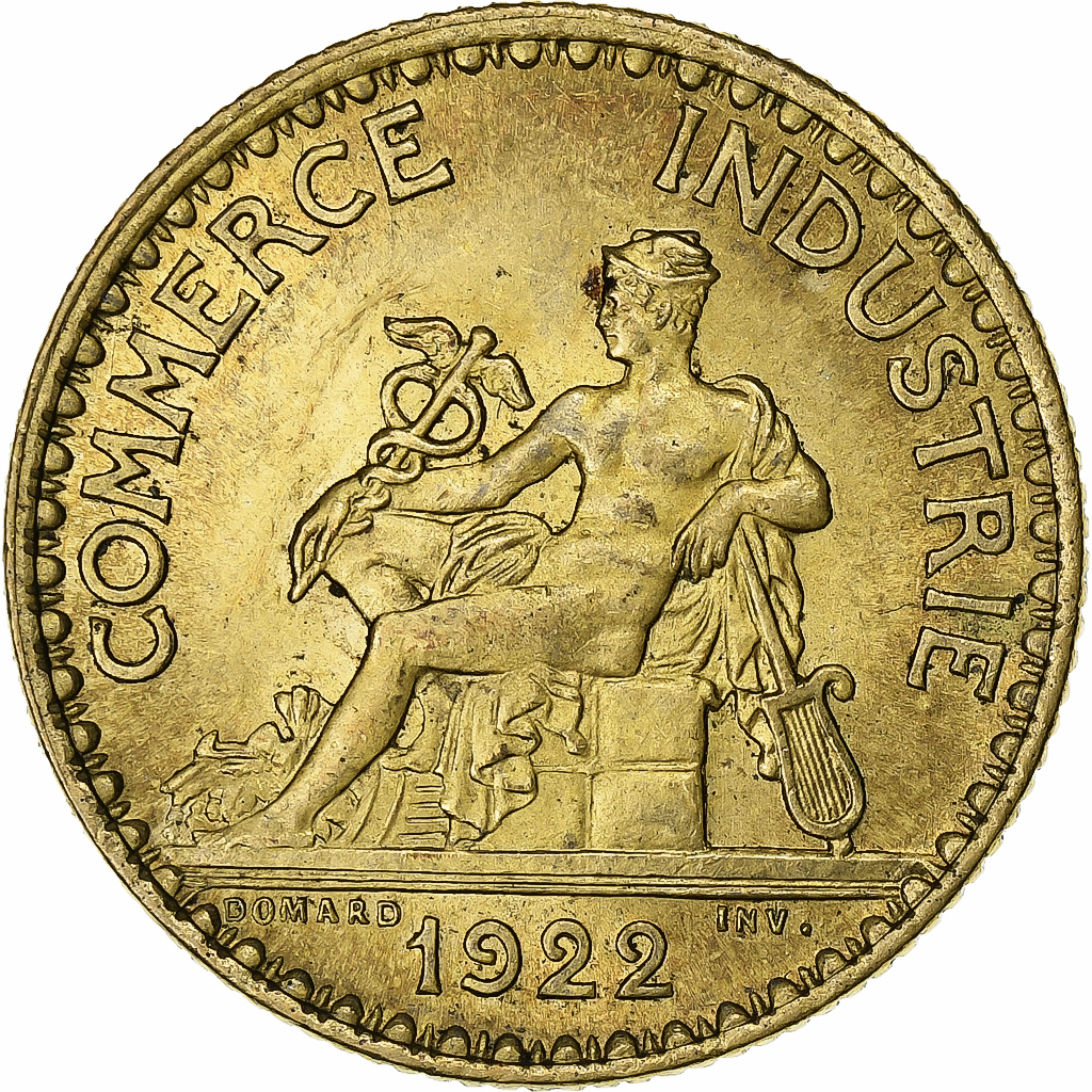 France, Franc, Chambre de commerce, 1922, Paris, Cupro-Aluminium, 
