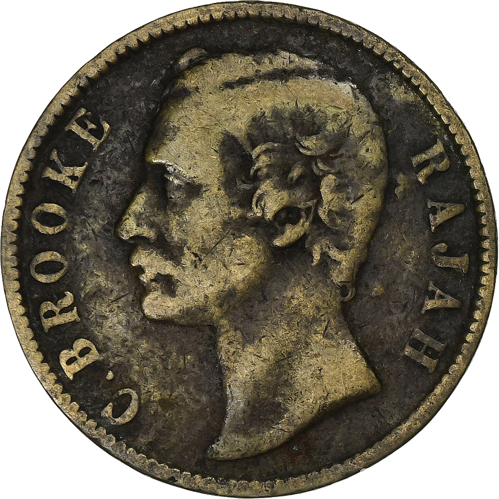 Sarawak, Charles J. Brooke, Cent, 1884, Heaton, Bronze, 