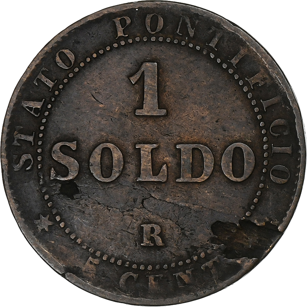 Papal States, Pius IX, Soldo, 1867, Rome, Copper, VF(30-35)