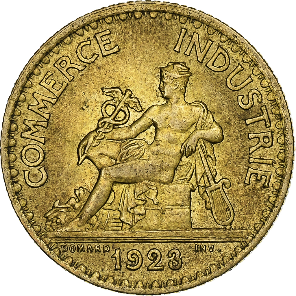 France, Franc, Chambre de commerce, 1923, Paris, Cupro-Aluminium, 