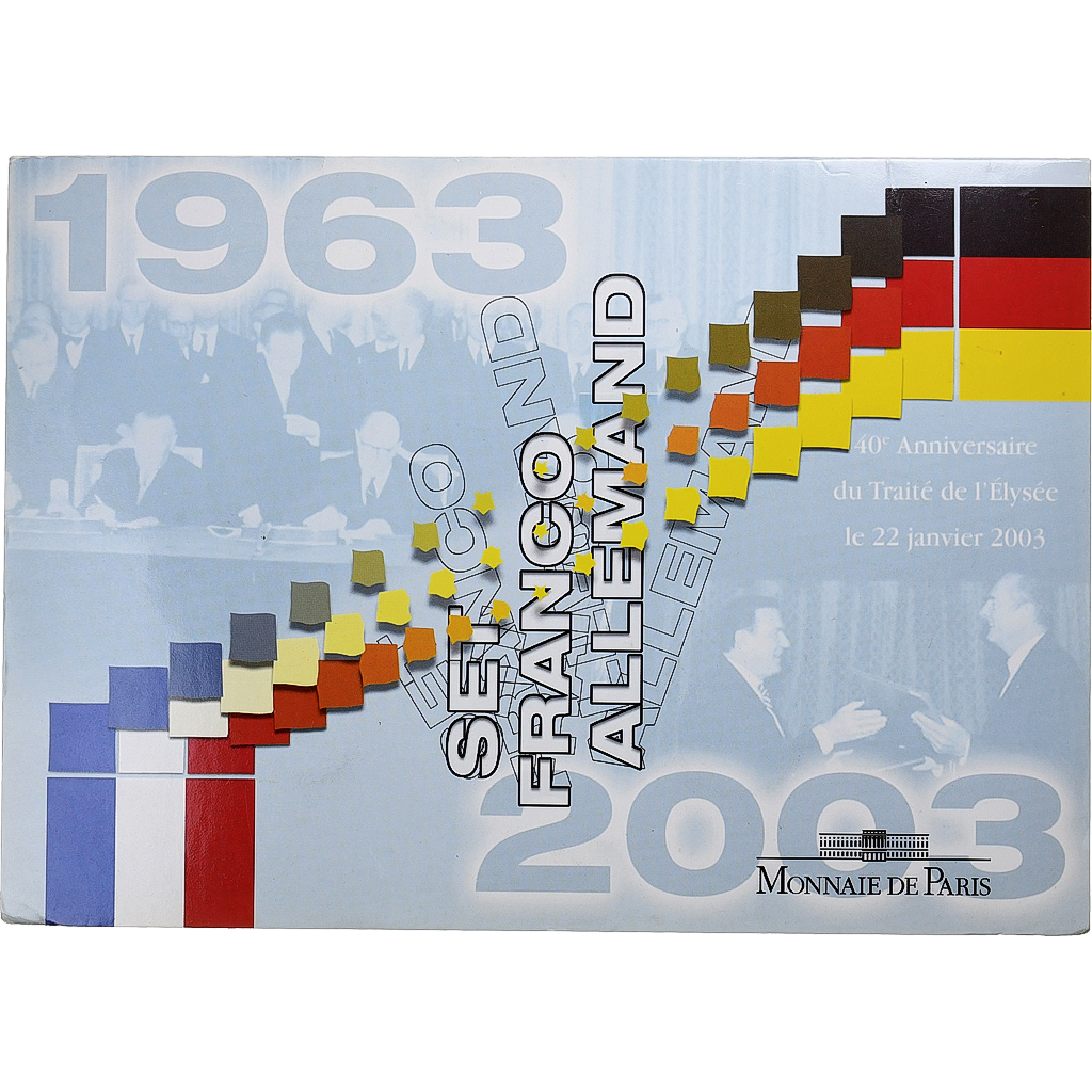 France, Euro Set BU, 40 ans du traité de l'Élysée, 2003, MDP, MS