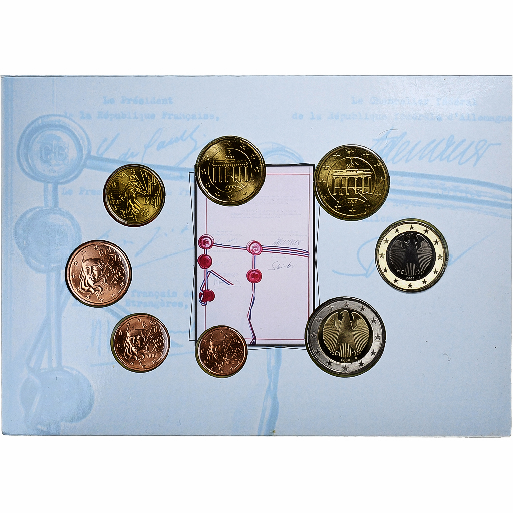 France, Euro Set BU, 40 ans du traité de l'Élysée, 2003, MDP, MS